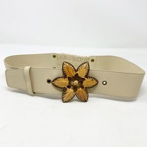 Coldwater Creek | Boho Belt Woven Flower Buckle